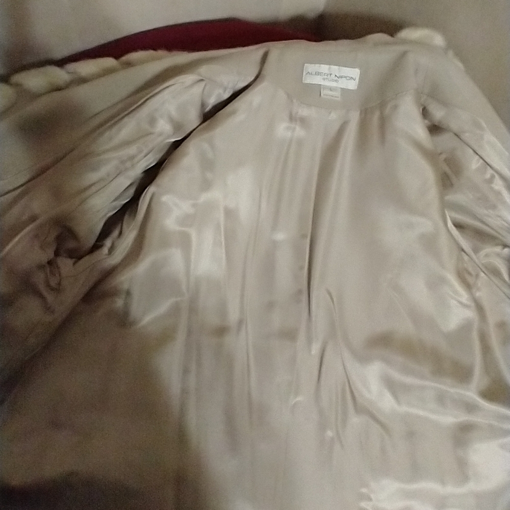 Albert Nipon Studios Elegant Vintage Beige Coat W… - image 5